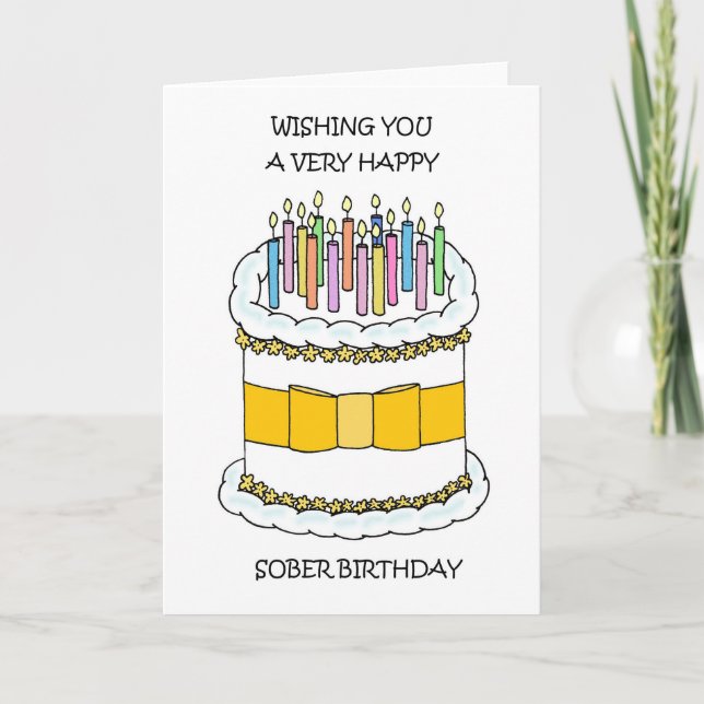 Tarjeta Happy Sober Birthday (Anverso)