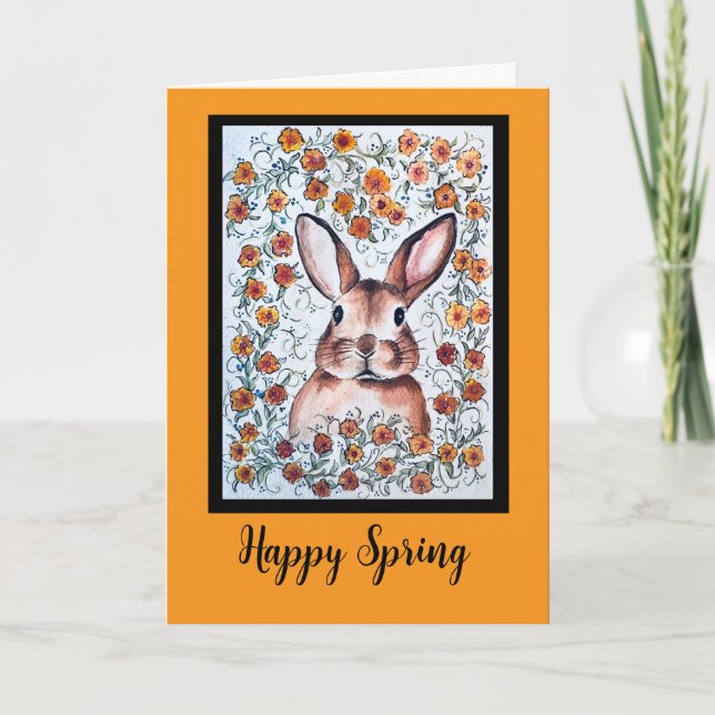 Tarjeta Happy Spring Bunny (Anverso)