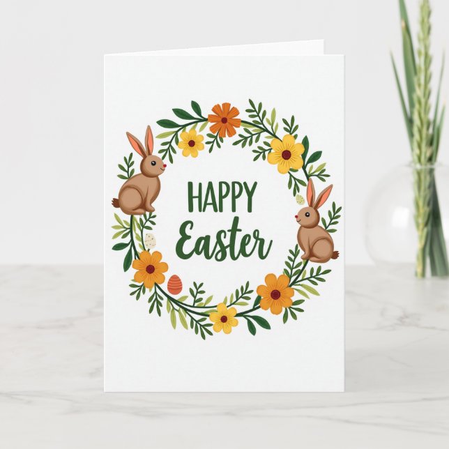 Tarjeta Happy Spring Wreath Season Card (Anverso)