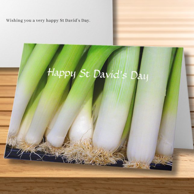Tarjeta Happy St David's Day Welsh Leeks Personalized (All text is editable and can be amended as required)