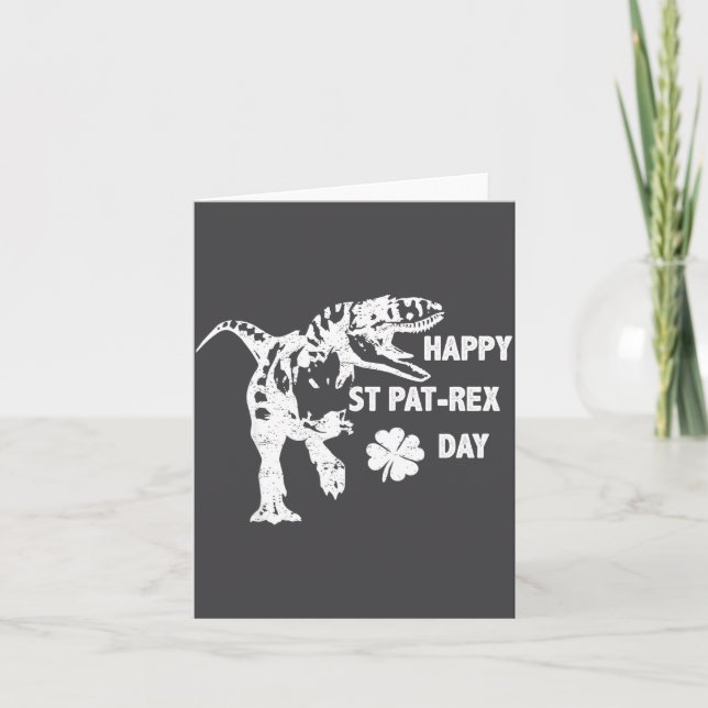 Tarjeta Happy St. Pat-rex Day Funny T-rex Dinosaur St Patr (Anverso)