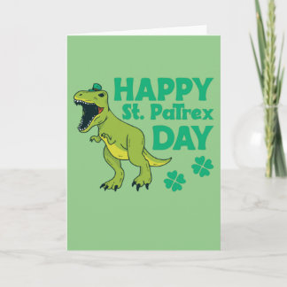 Tarjeta Happy St. Patrex Day Trex St. Patricks Pun Card