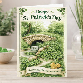 Tarjeta Happy St. Patrick’s Day Card – Green Shamrocks