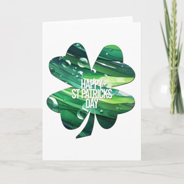 Tarjeta Happy St Patricks Day 4 leaf clover Irish Pride  (Anverso)