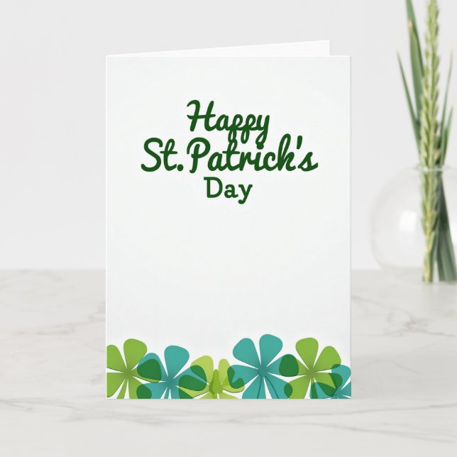 Tarjeta Happy St Patricks Day Floral Card (Anverso)