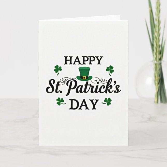 Tarjeta Happy St Patricks Day Script Card (Anverso)