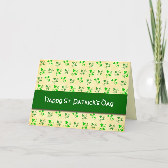 Tarjeta Happy St. Patrick's Day Shamrock Art Card (Anverso)