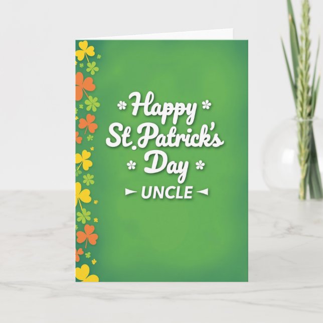 Tarjeta Happy St Patricks Day Uncle Card (Anverso)