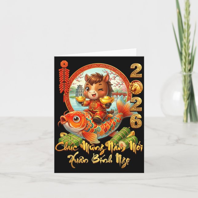Tarjeta Happy Tet Chuc Mung Nam Moi 2026 Li Xi Me Please K (Anverso)