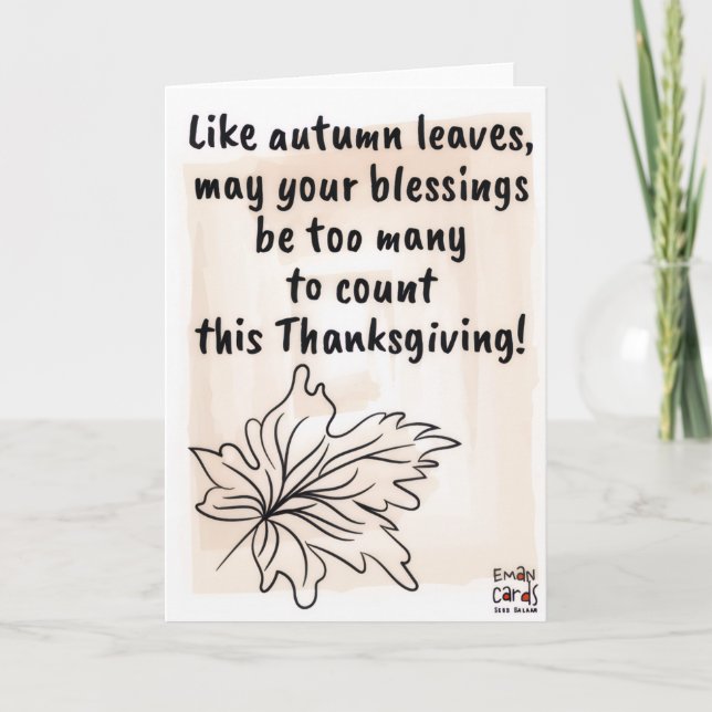 Tarjeta Happy Thanksgiving Autumn Leaves  (Anverso)