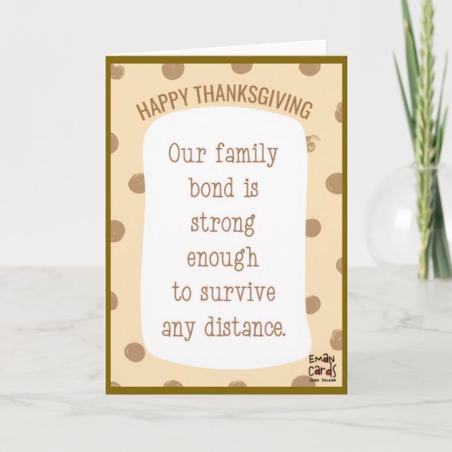 Tarjeta Happy Thanksgiving for Family (Anverso)