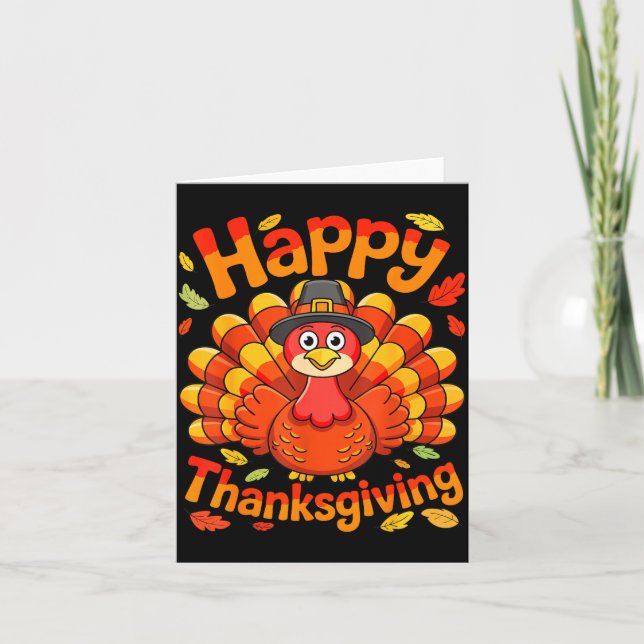 Tarjeta Happy Thanksgiving Shirt Men Women Kids Family Tur (Anverso)