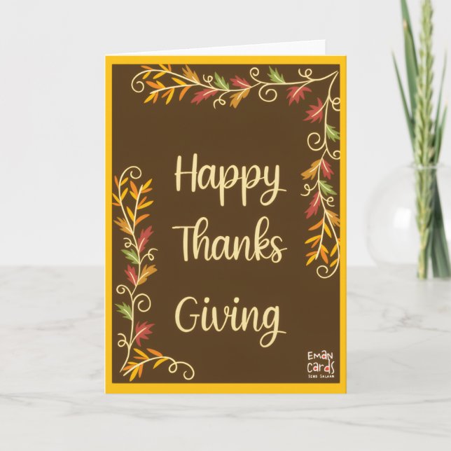 Tarjeta Happy Thanksgiving Simple (Anverso)