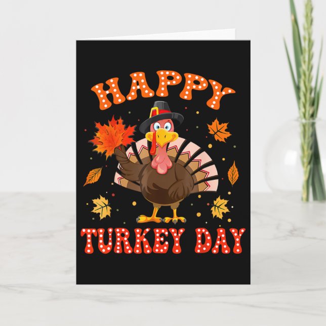 Tarjeta Happy Turkey Day Shirt For Women Happy Thanksgivin (Anverso)