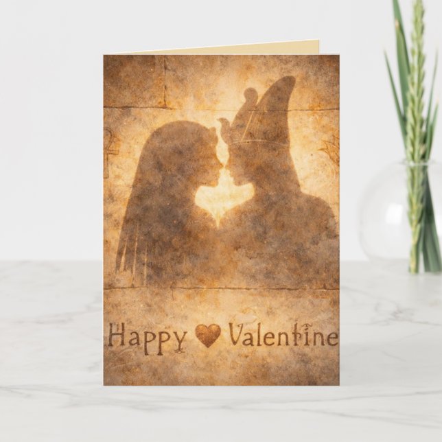 Tarjeta Happy Valentine Egyptian Shadow Art Romantic (Anverso)
