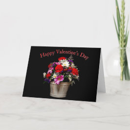 Tarjeta Happy Valentine’s Day Elegant Floral Bouquet Greet