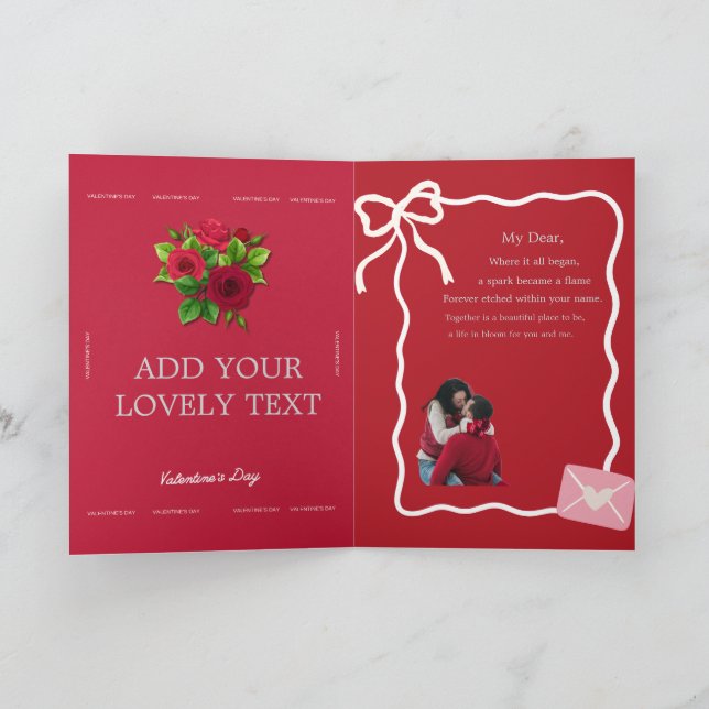 Tarjeta Happy Valentine’s Day Love Card – Sweet Romantic (Interior)