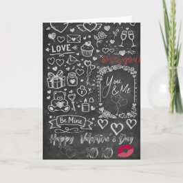 Tarjeta Happy Valentine´s Day - Love chalkboard