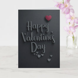 Tarjeta Happy Valentines Day Black Majestic Elegant