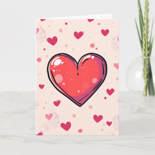 Tarjeta Happy Valentine's Day Card - Painted Heart (Anverso)