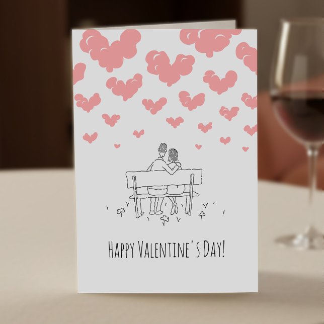 Tarjeta Happy Valentine's Day Couple Lovers Hearts (Subido por el creador)