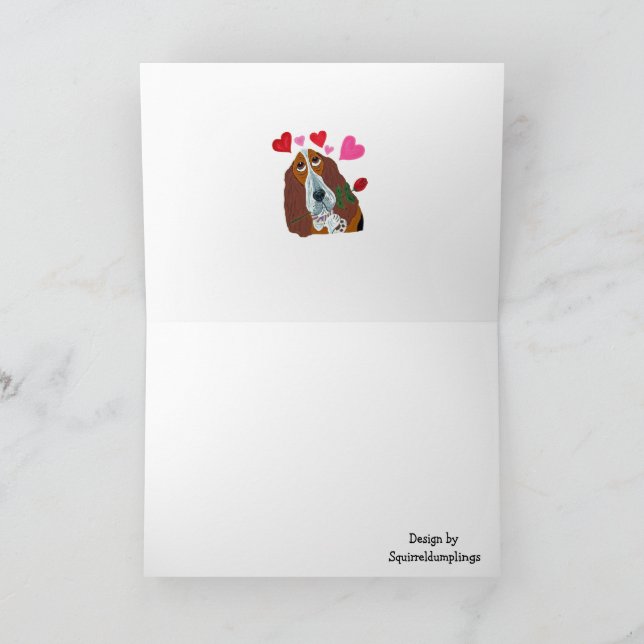 Tarjeta Happy Valentine's Day Doggie Folded Greeting Card (Interior)