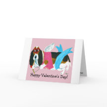 Happy Valentine's Day Doggie Folded Greeting Card