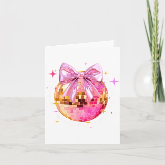 Tarjeta Happy Valentine's Day Funny Coquette Disco Ball Gi (Anverso)