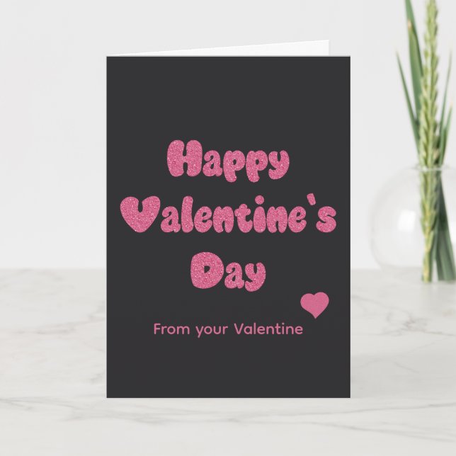 Tarjeta Happy Valentine's Day Glitter (Anverso)