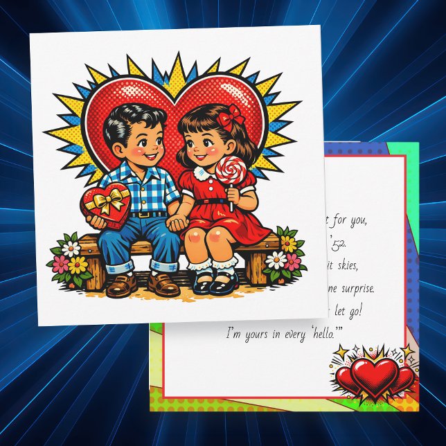 Tarjeta Happy Valentine's Day | Retro Pop Art Vintage (Subido por el creador)