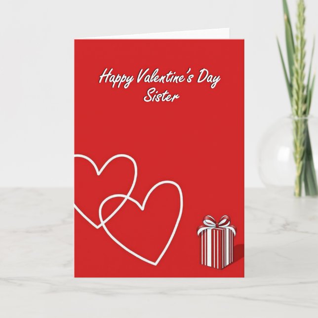 Tarjeta Happy Valentines Day Sister Love Card (Anverso)