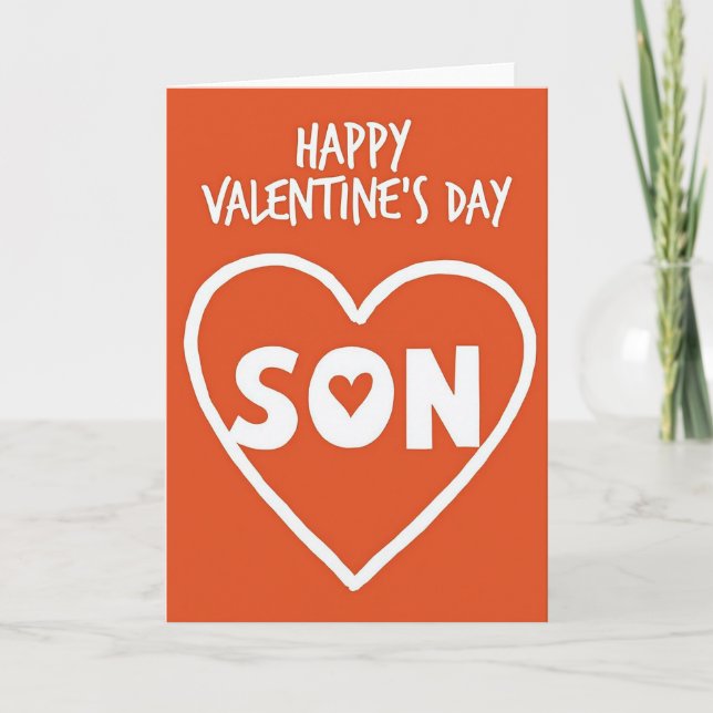 Tarjeta Happy Valentines Day Son Heart Card (Anverso)