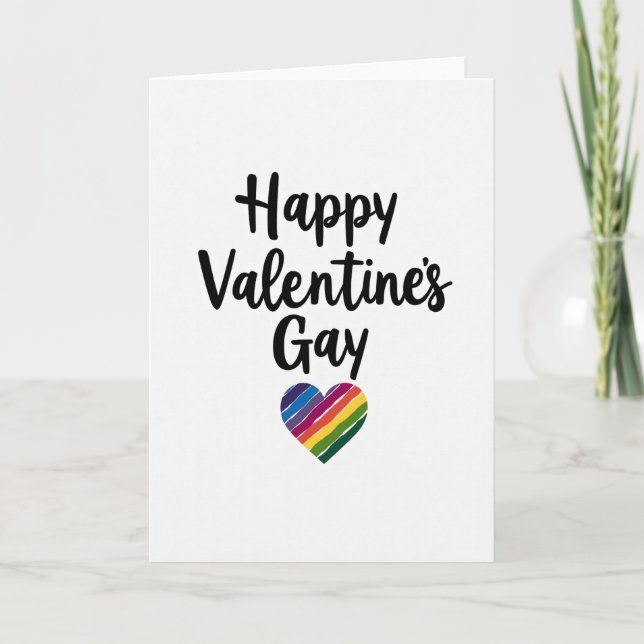 Tarjeta Happy Valentines Gay Pride Card (Anverso)
