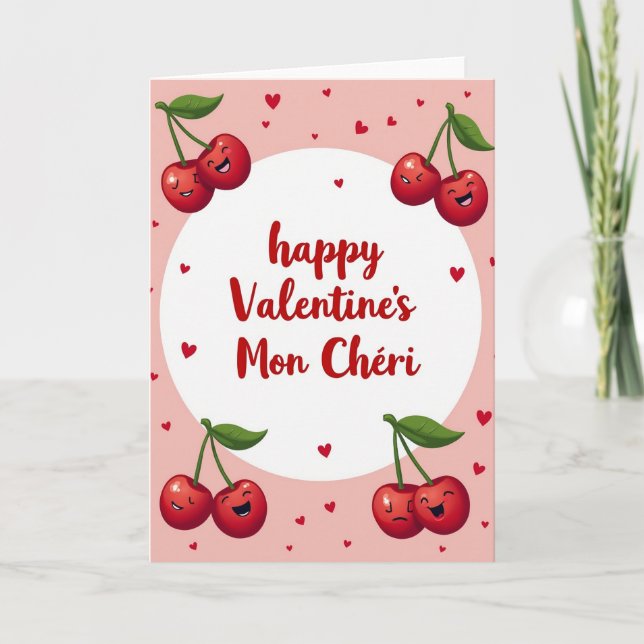 Tarjeta Happy Valentines Mon Cheri Card (Anverso)