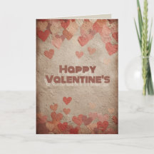 Happy Valentines Vintage Background With Hearts