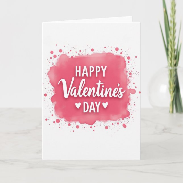 Tarjeta Happy Valentines Watercolor Splash Card (Anverso)