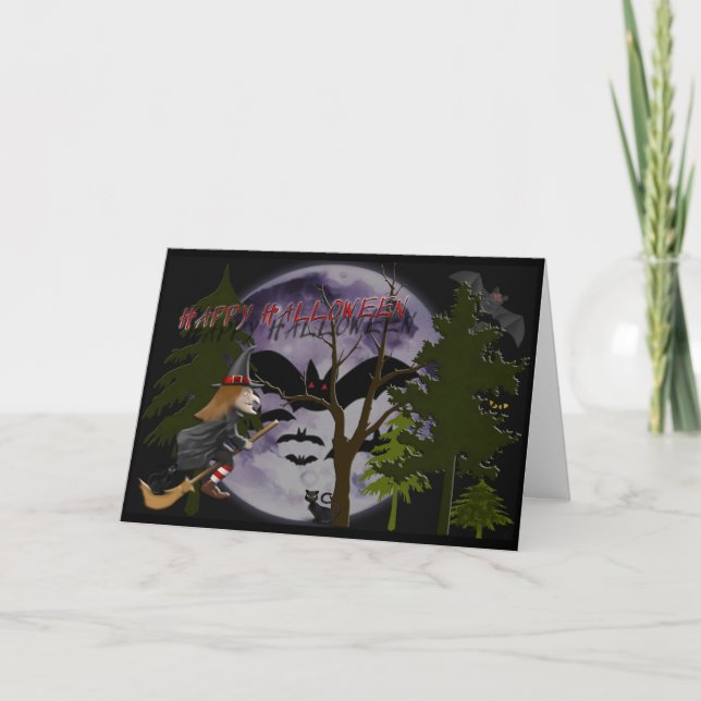 Tarjeta Happy víspera de todos los santos (Anverso)