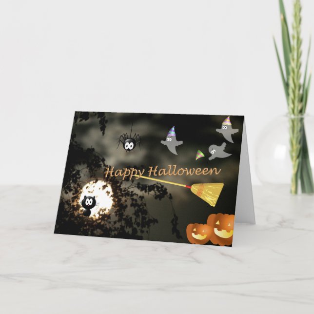 Tarjeta Happy víspera de todos los santos (Anverso)
