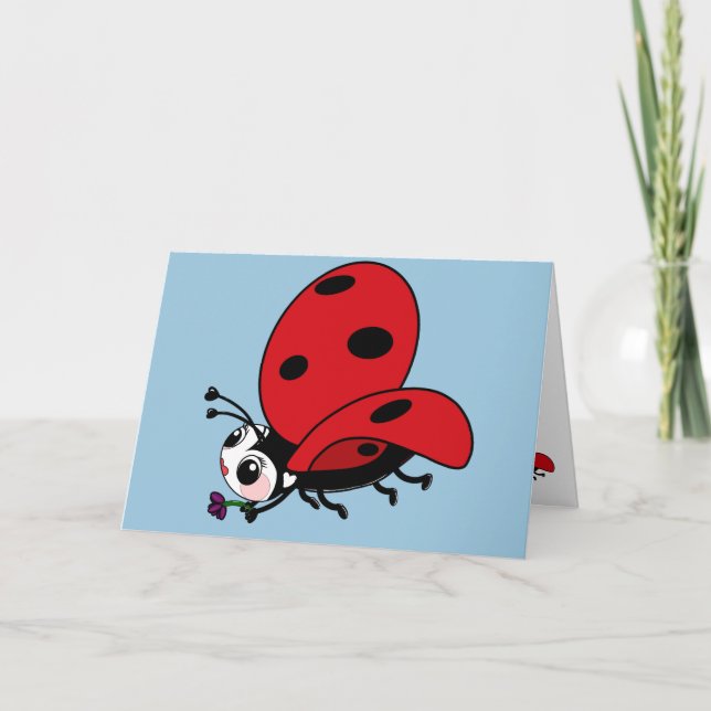Tarjeta Happy Wings Ladybug  (Anverso)