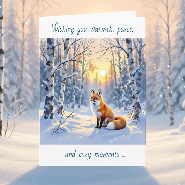 Tarjeta Happy Winter Solstice | Fox in Snow (Subido por el creador)