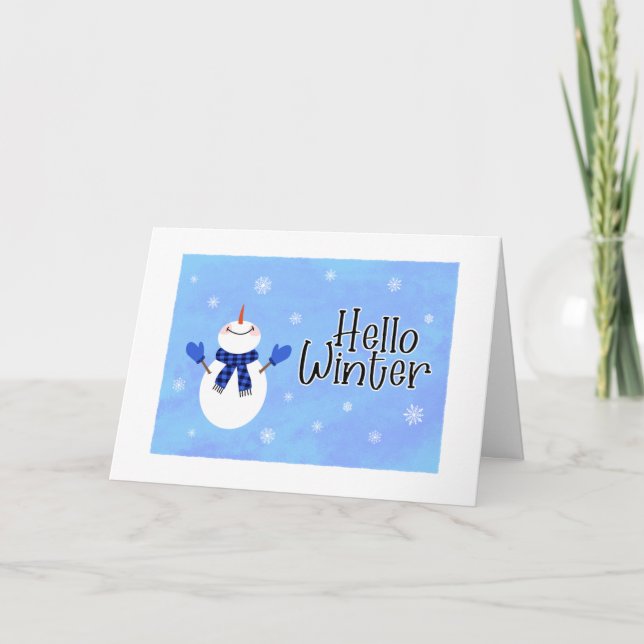 Tarjeta Happy Winter Solstice Snowman Greeting Card (Anverso)