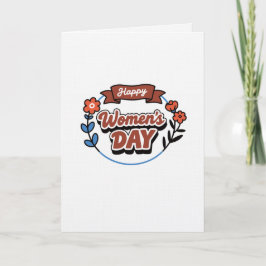 Tarjeta Happy Women's Day Retro Floral Tri-Blend S