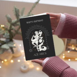 Tarjeta HappyBirthday Mystic Aquarius Zodiac