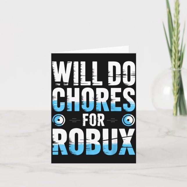 Tarjeta Haré Tareas Por Robux Divertido Videojugador Video (Anverso)