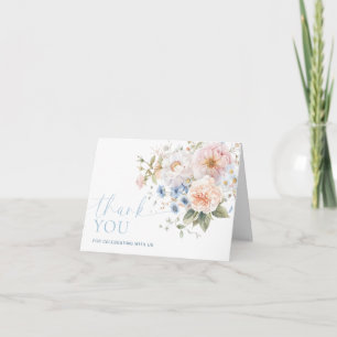 Tarjeta Hargrove Blue Floral Bridal Shower Gracias