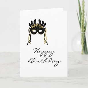 Tarjeta Harlequin Mask Happy Birday Card