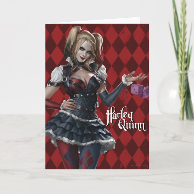 Tarjeta Harley Quinn With Fuzzy Dice (Anverso)