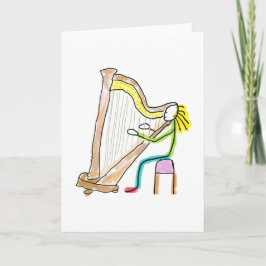 Tarjeta Harp Playing Stickman