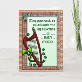 Tarjeta Harp, Shamrock, música irlandesa bendiciendo lo pe