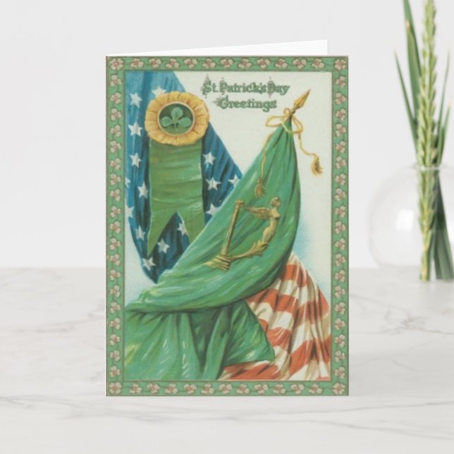 Tarjeta Harpa de bandera estadounidense de Erin St Patrick (Anverso)